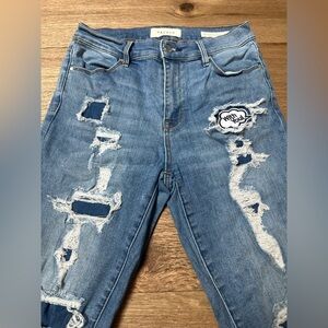 PacSun Ripped Blue Jeans with Patch